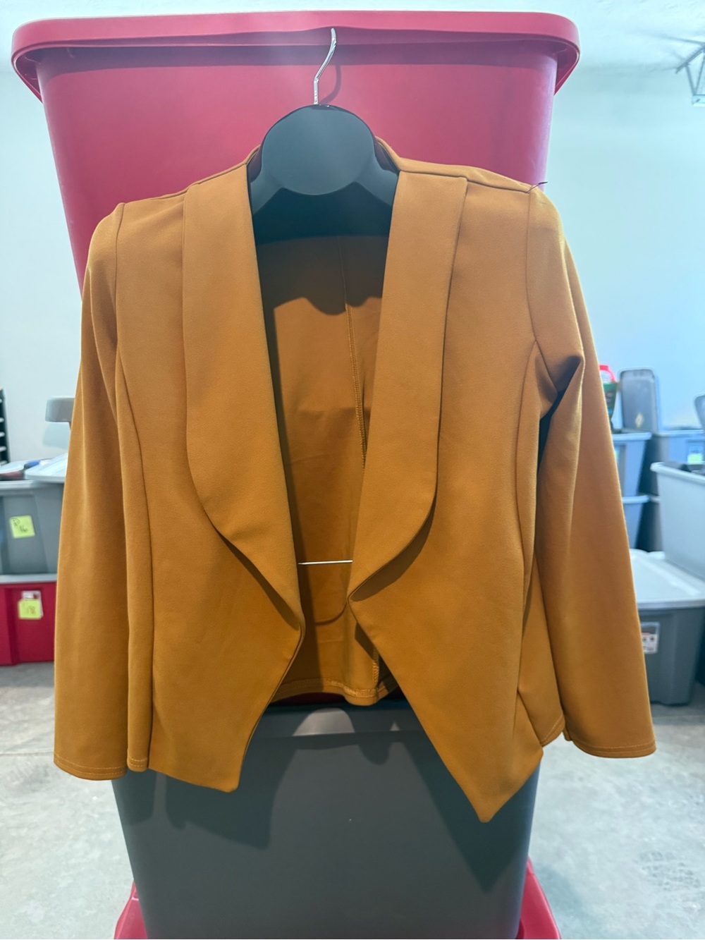 Mustard Open-Front Women's Blazer Jacket mp25